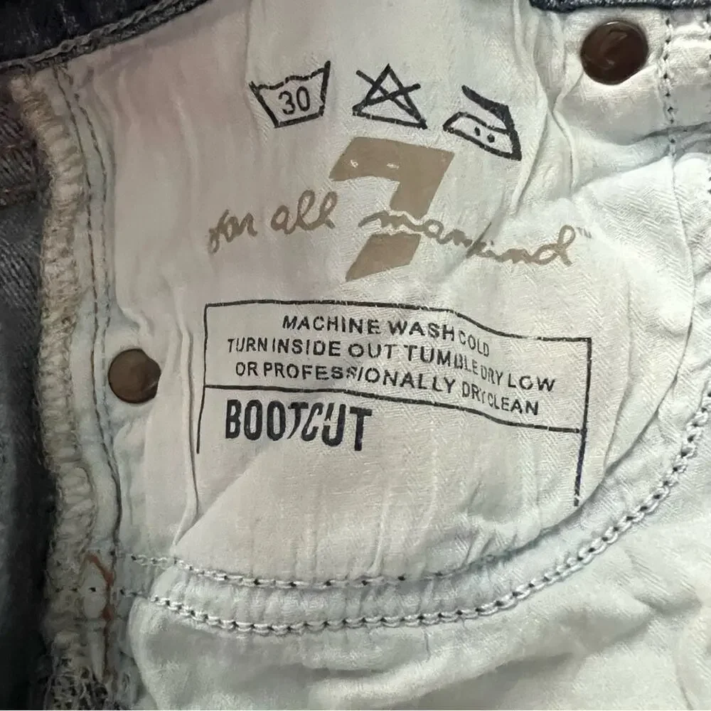 7 For All Mankind Girls Medium Wash Gem Pocket Bootcut Jeans- Size 26